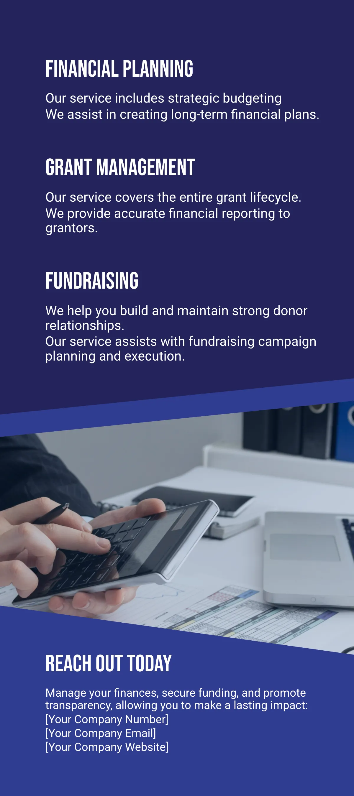 Free Non-Profit Financial Management Rack Card Template to Edit Online