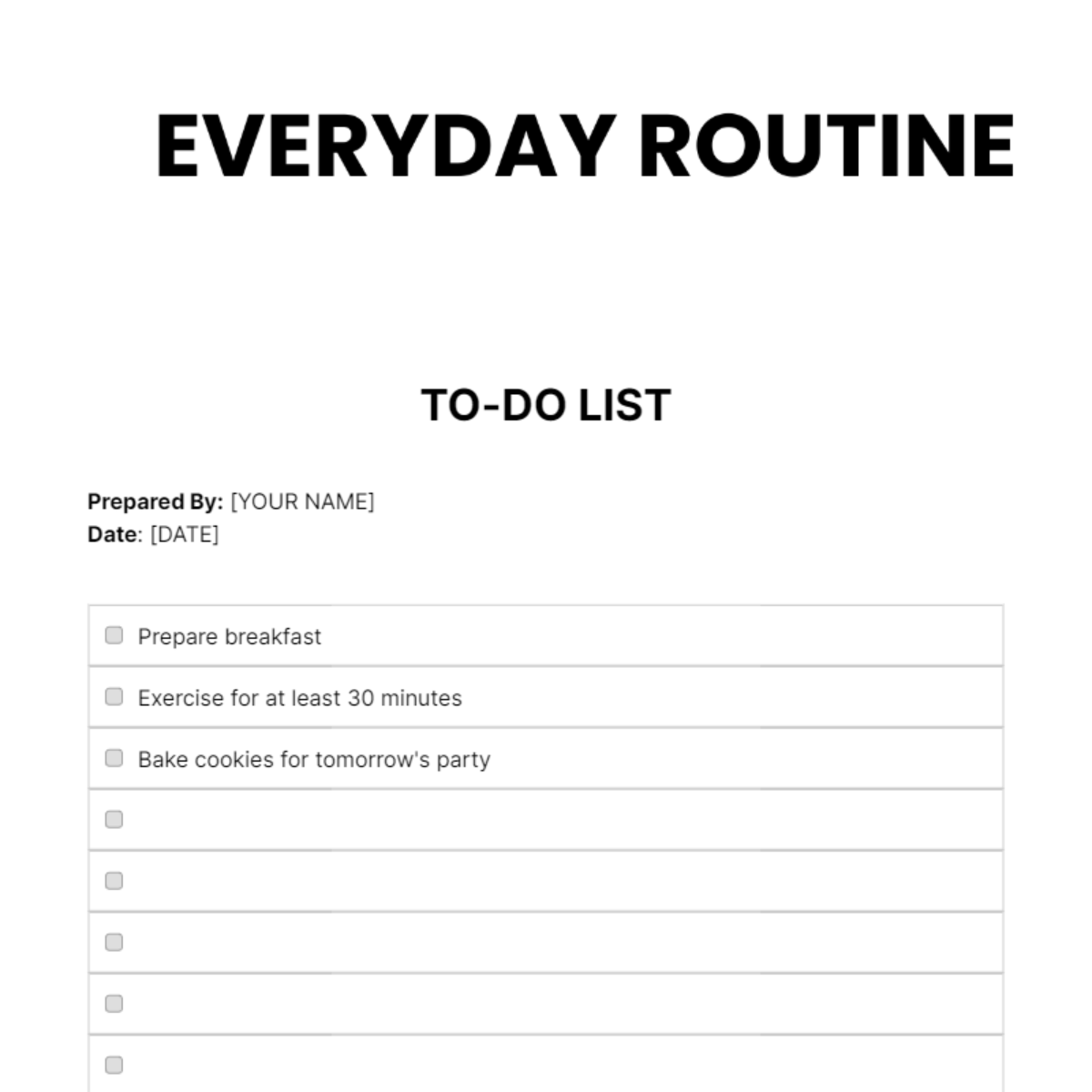 To Do List Template - Edit Online & Download