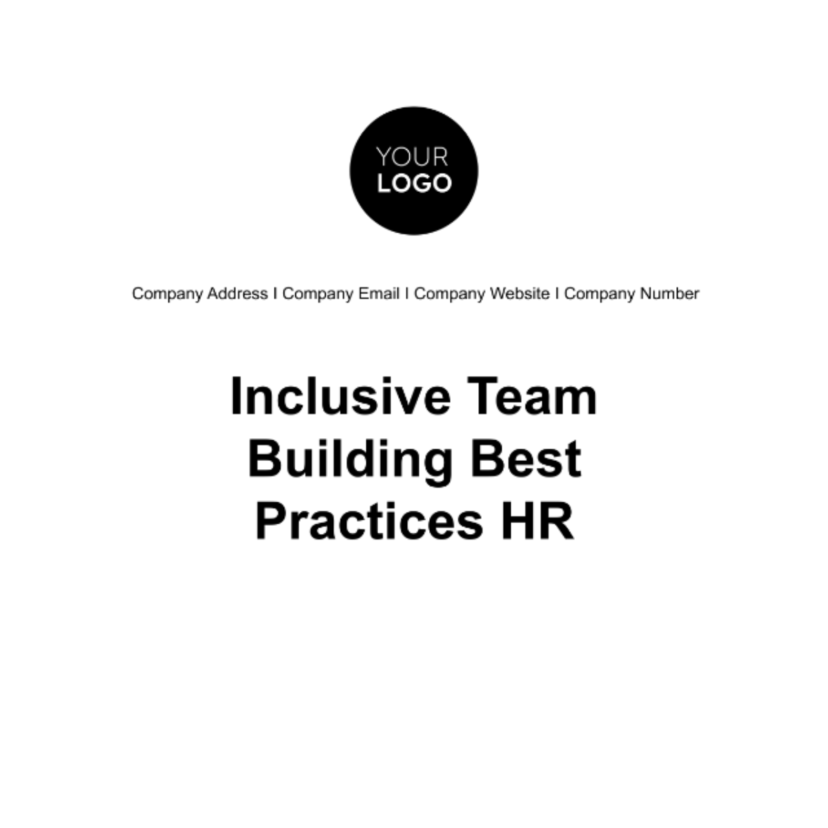 Inclusive Team Building Best Practices HR Template