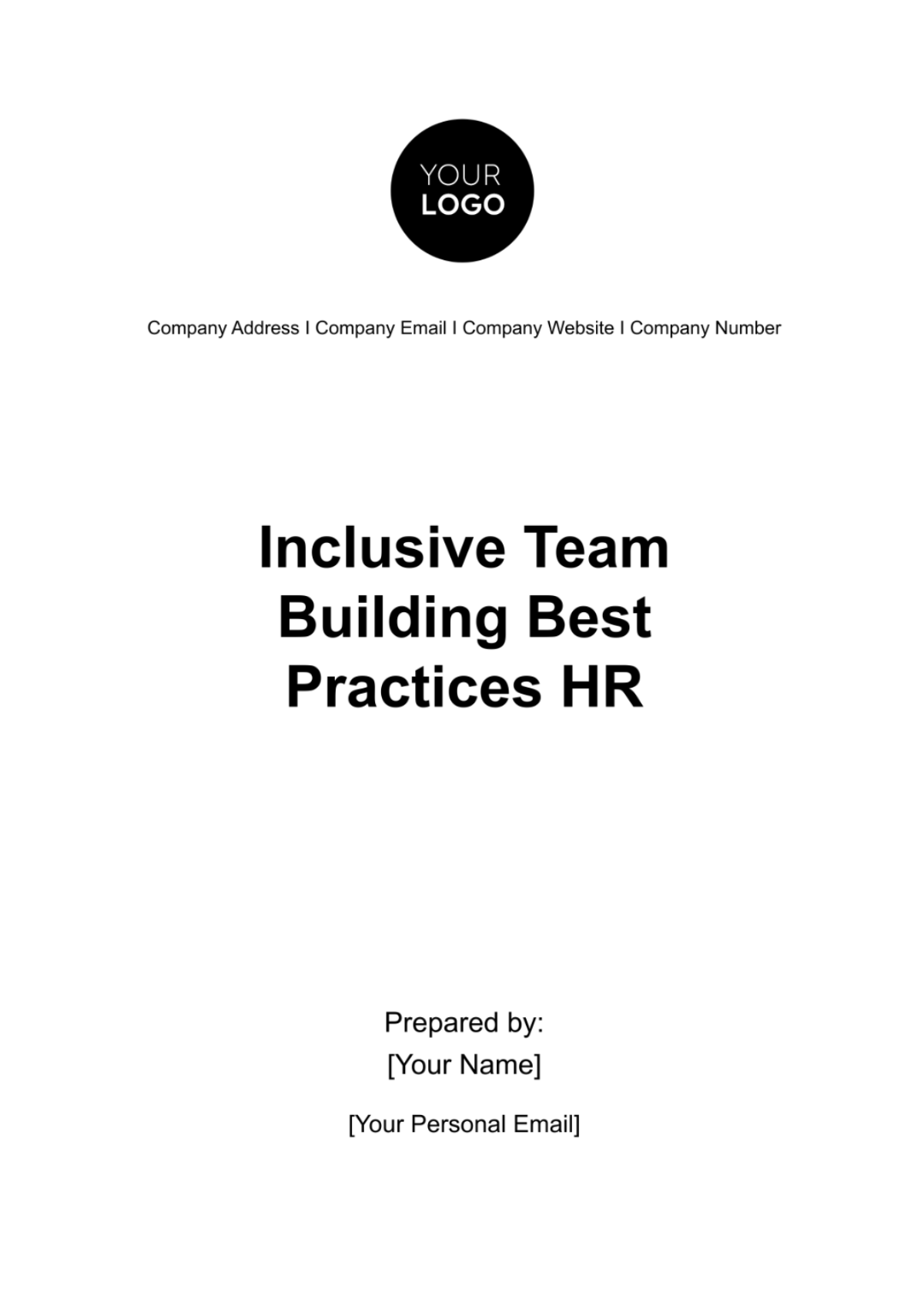 Inclusive Team Building Best Practices HR Template