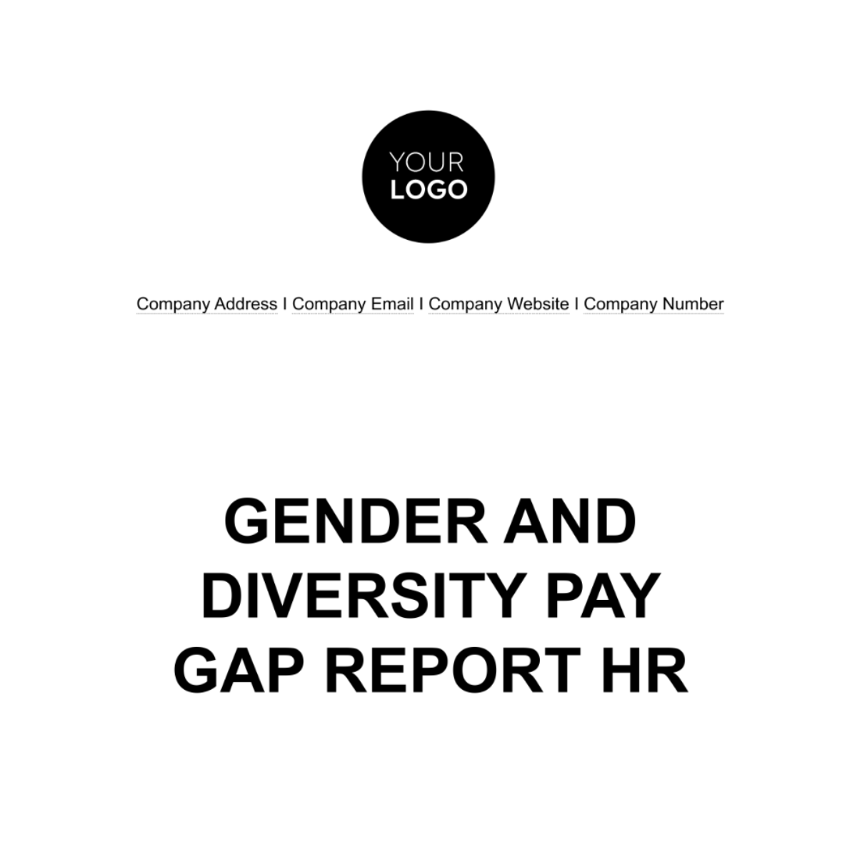 Free Gender and Diversity Pay Gap Report HR Template