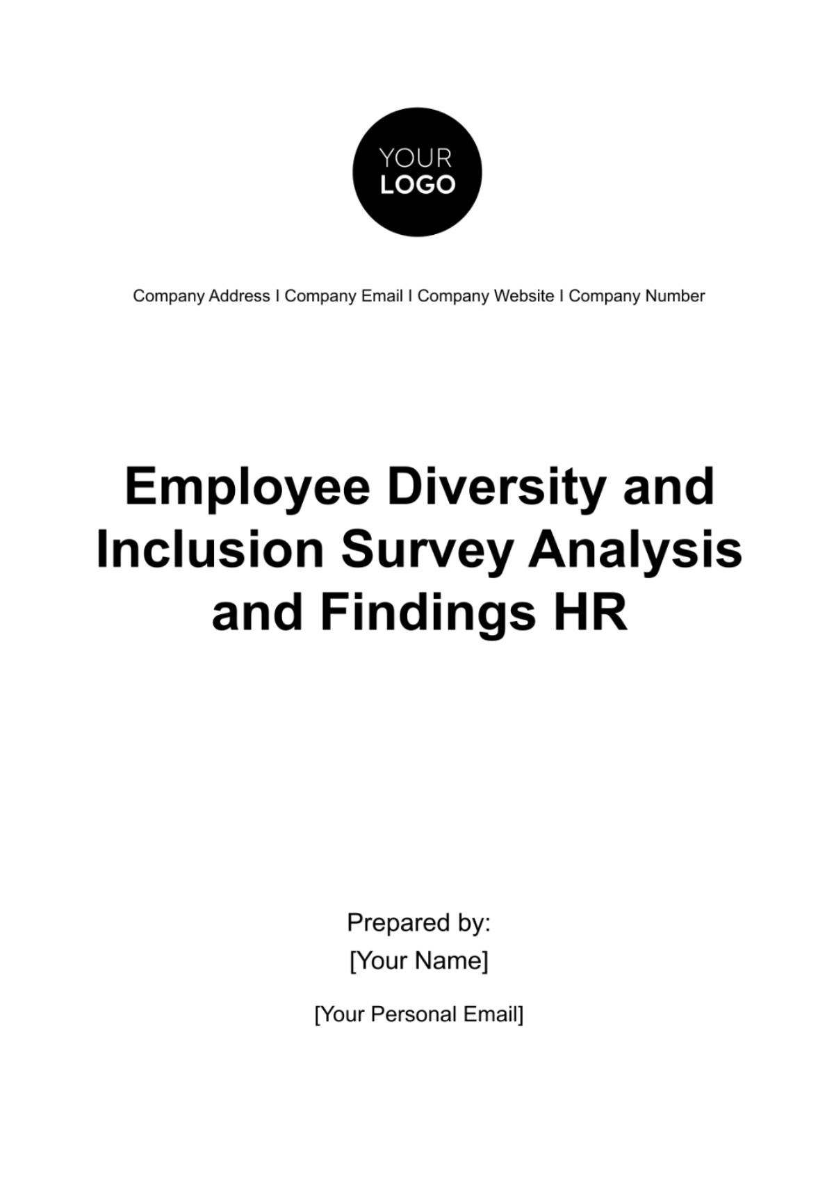 Employee Diversity and Inclusion Survey Analysis and Findings HR Template