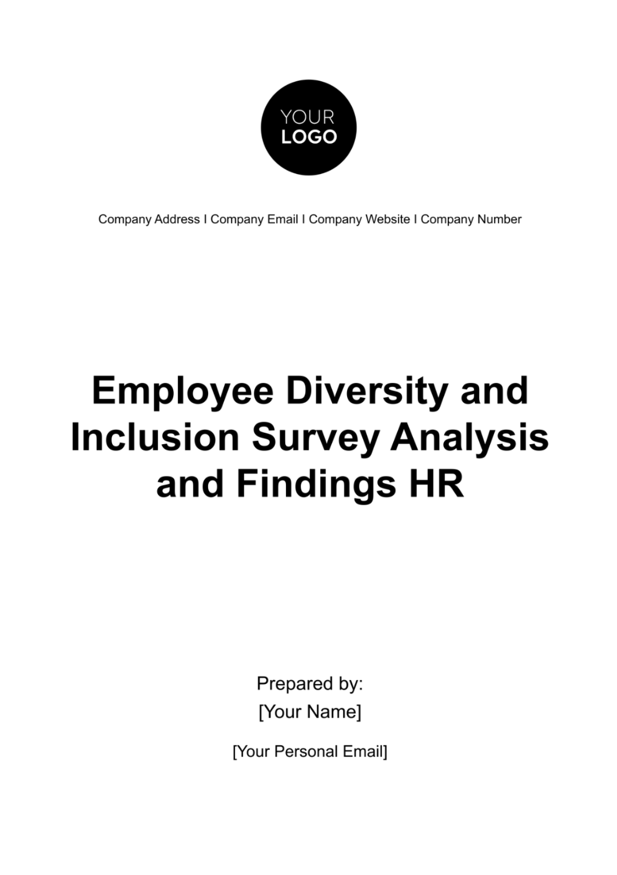 Employee Diversity and Inclusion Survey Analysis and Findings HR Template - Edit Online & Download