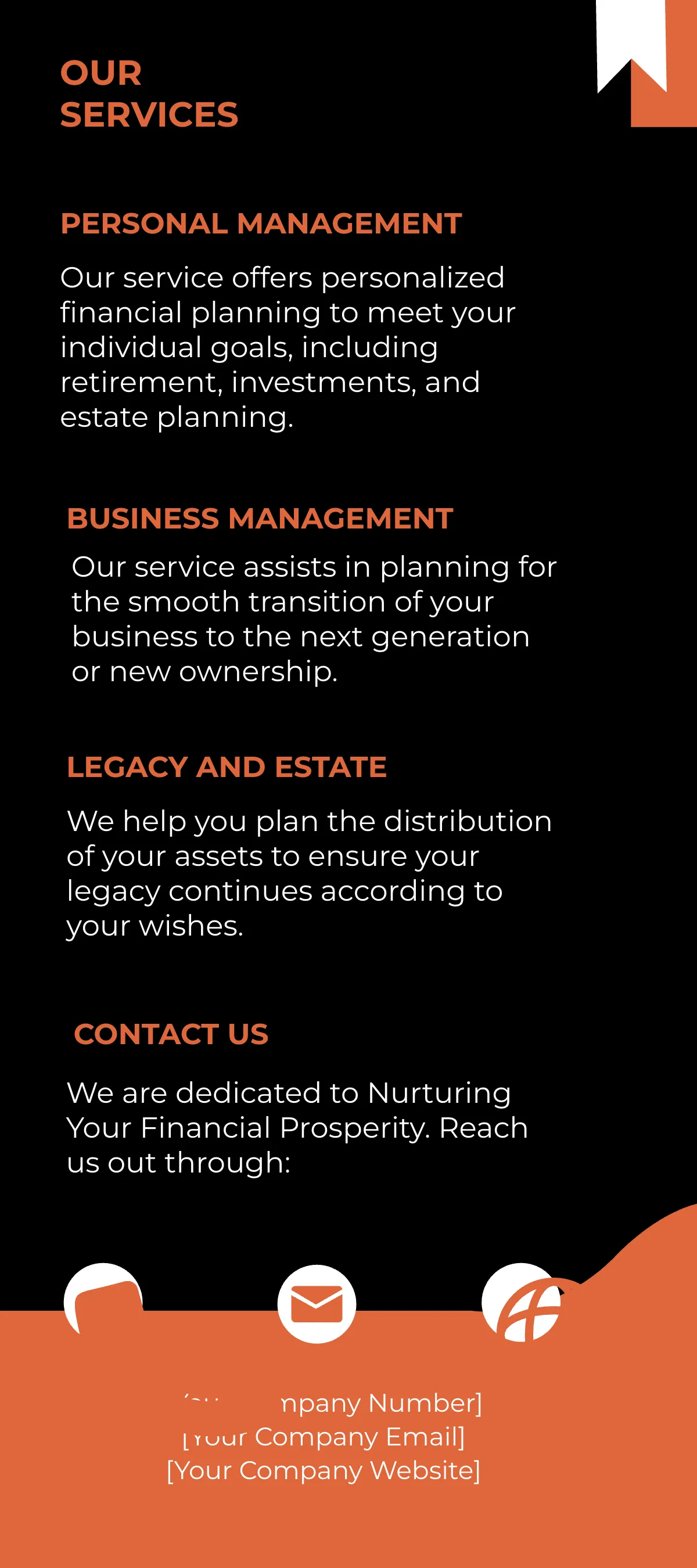 Free Personal and Business Wealth Management Rack Card Template to Edit Online