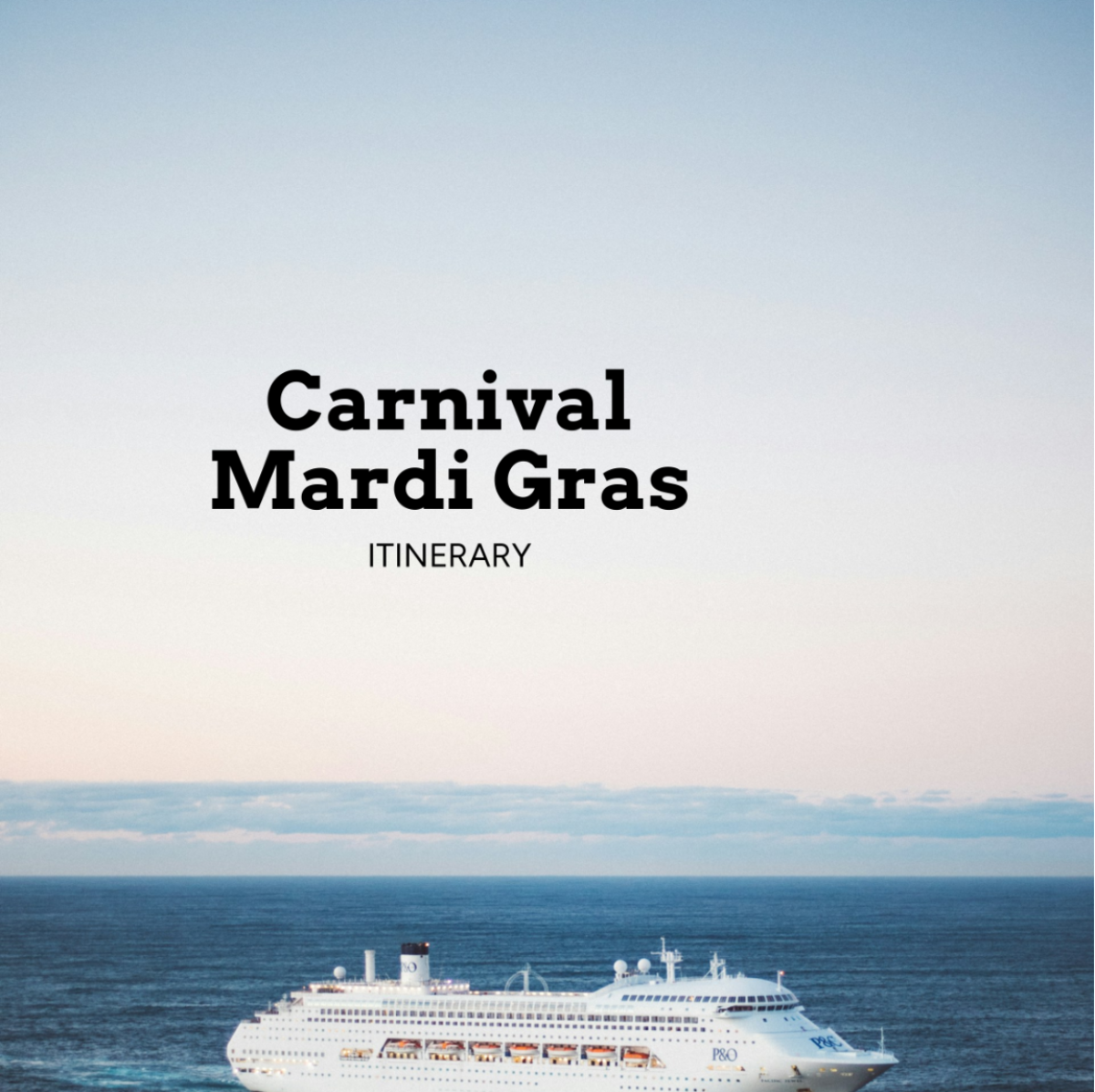 Carnival Mardi Gras Itinerary Template