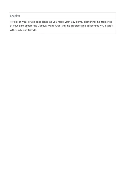 Free Carnival Mardi Gras Itinerary Template to Edit Online
