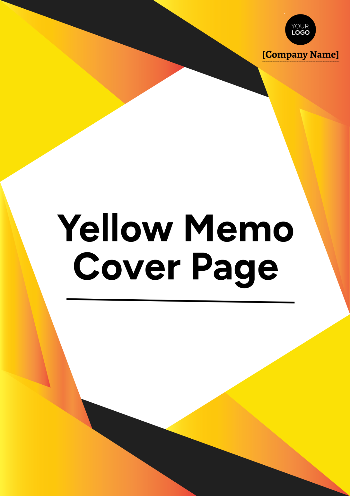 Yellow Memo Cover Page Template