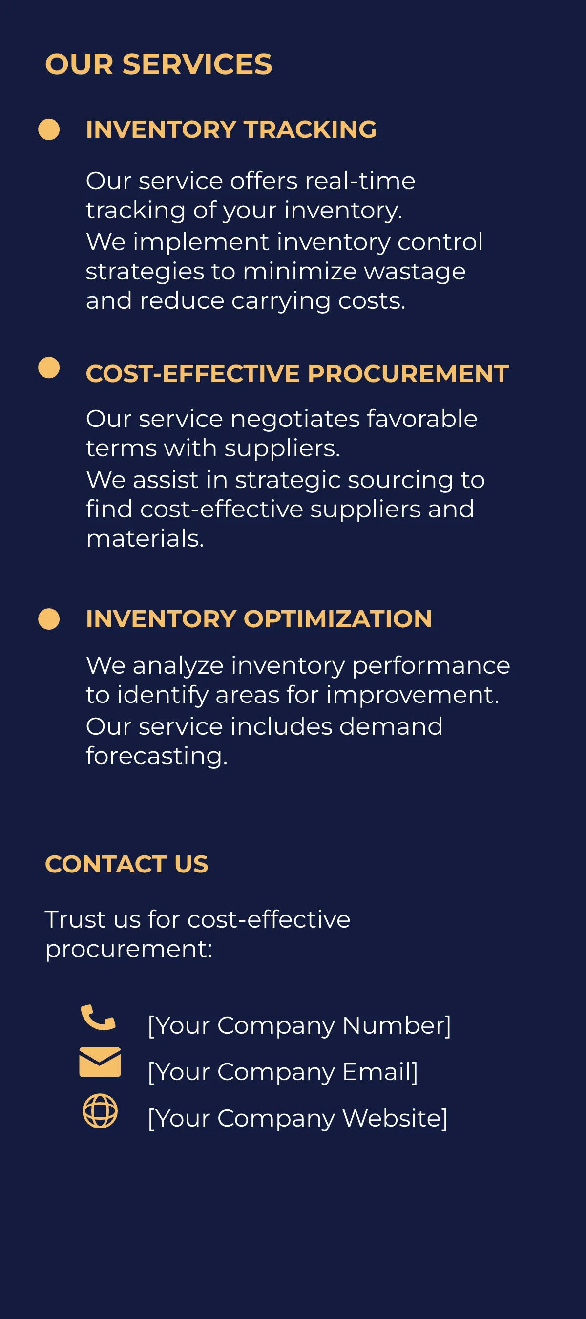 Free Inventory Management and Accounting Rack Card Template to Edit Online