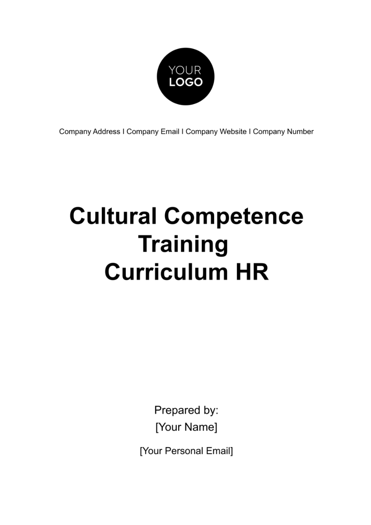 Free Cultural Competence Training Curriculum HR Template