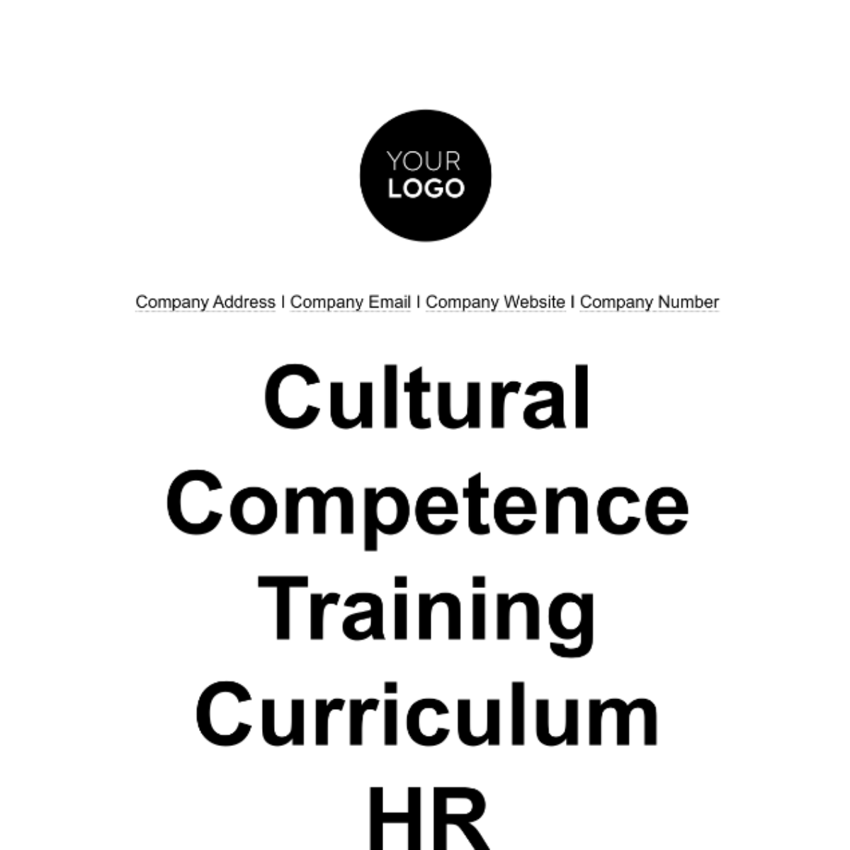 Cultural Competence Training Curriculum HR Template - Edit Online & Download