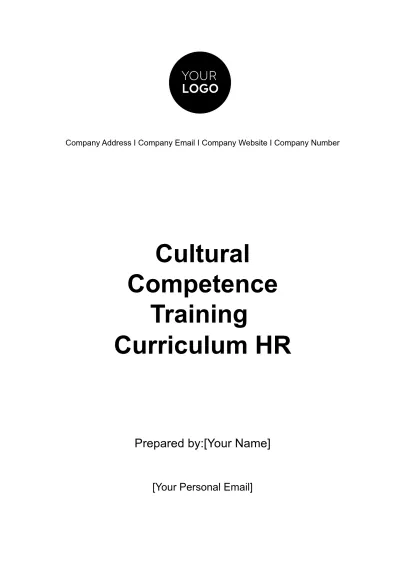 Free Cultural Competence Training Curriculum HR Template to Edit Online