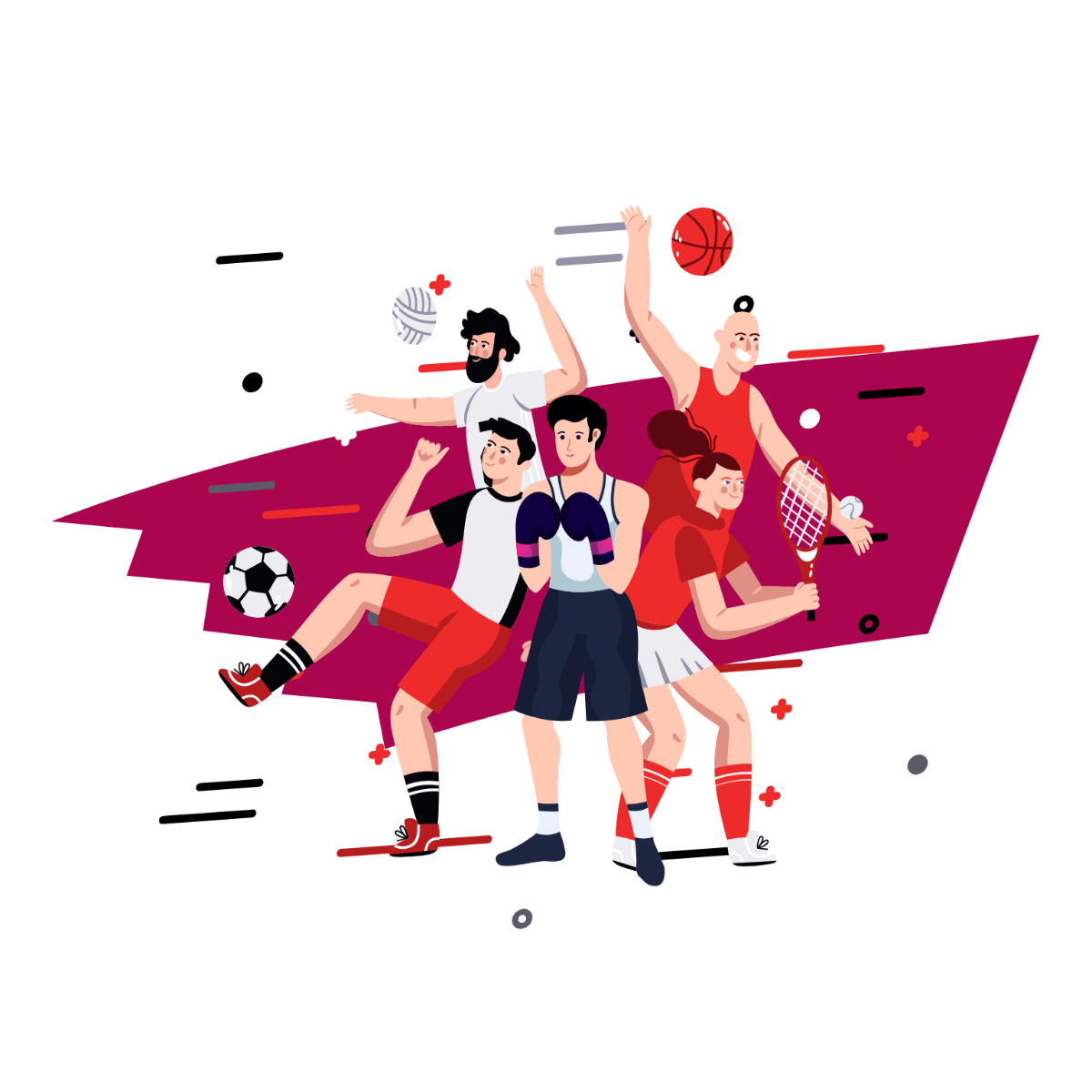  Qatar National Sports Day Vector Template