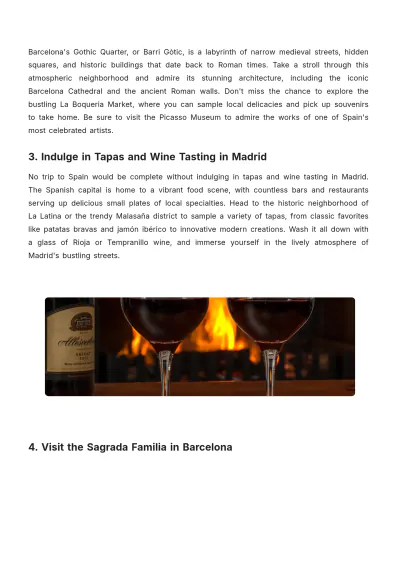 Free Spain Trip Itinerary Template to Edit Online