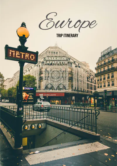 Free Europe Trip Itinerary Template to Edit Online