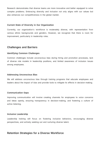 Free Diverse Talent Retention Strategy HR Template to Edit Online