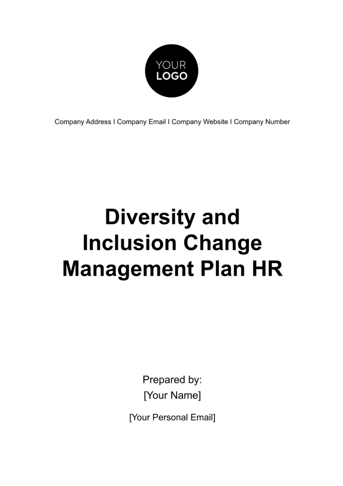 Diversity and Inclusion Change Management Plan HR Template - Edit Online & Download