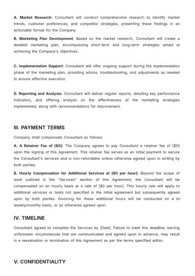 Free Marketing Strategy Agreement Template to Edit Online