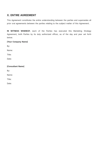 Free Marketing Strategy Agreement Template to Edit Online