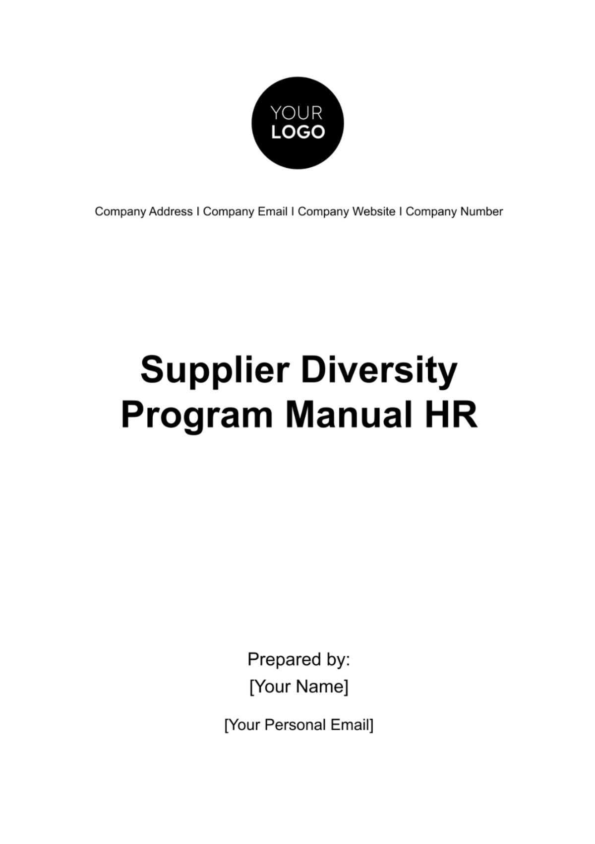 Free Supplier Diversity Program Manual HR Template