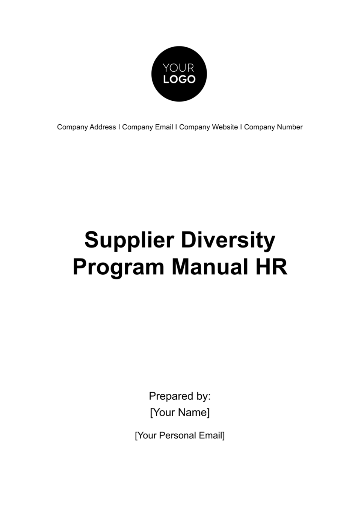 Supplier Diversity Program Manual HR Template - Edit Online & Download