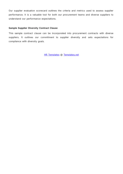 Free Supplier Diversity Program Manual HR Template to Edit Online
