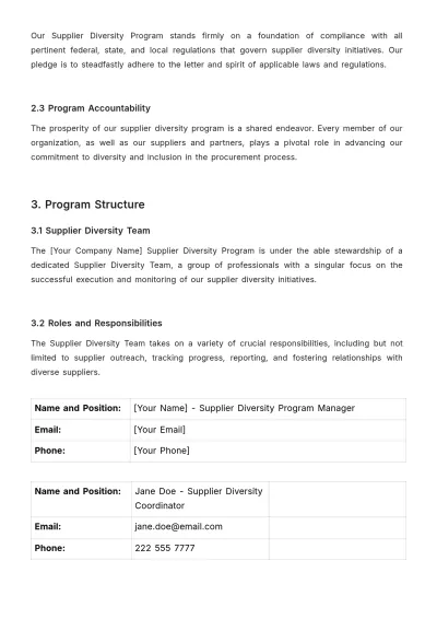 Free Supplier Diversity Program Manual HR Template to Edit Online