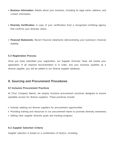Free Supplier Diversity Program Manual HR Template to Edit Online