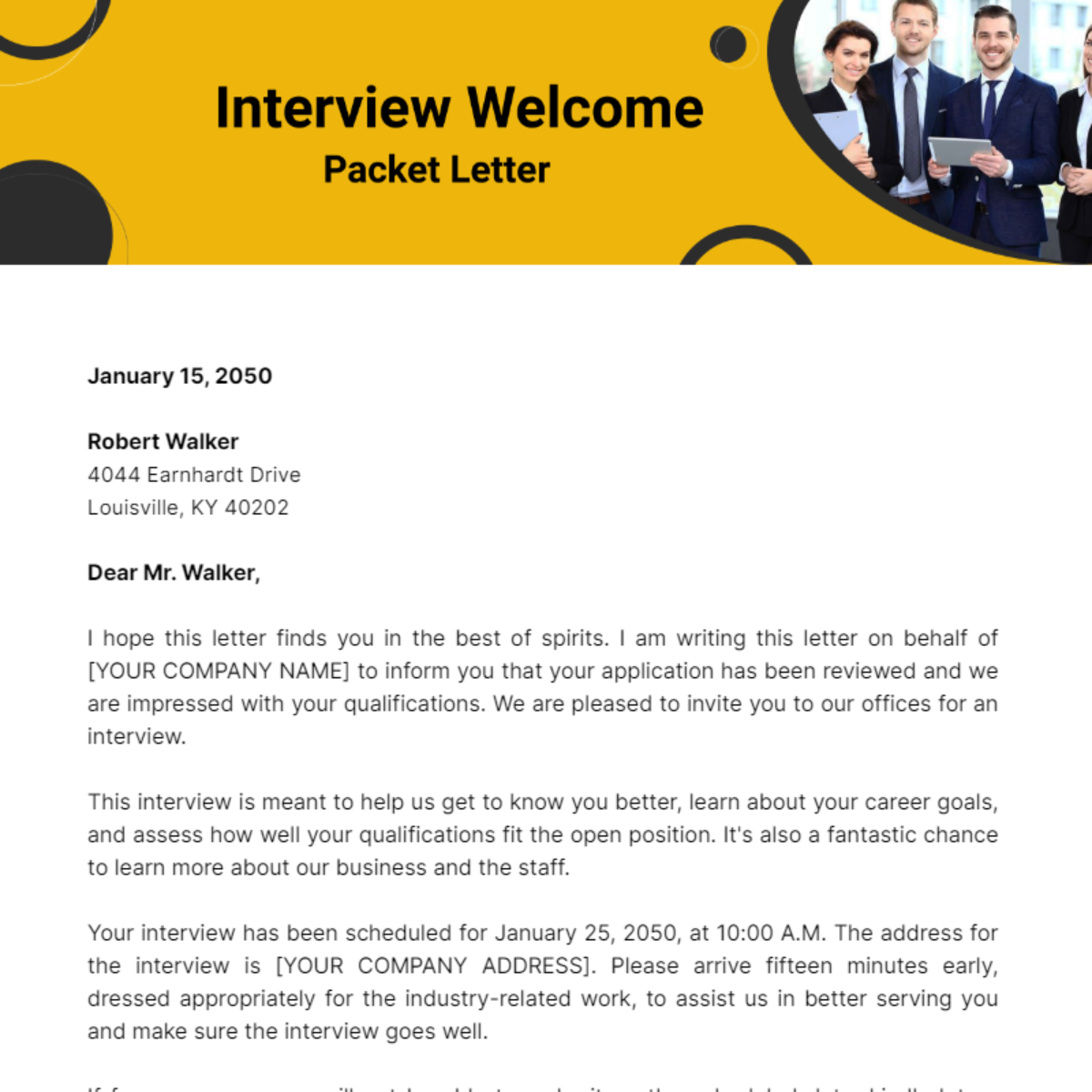 Interview Letter Templates - Edit Online & Download