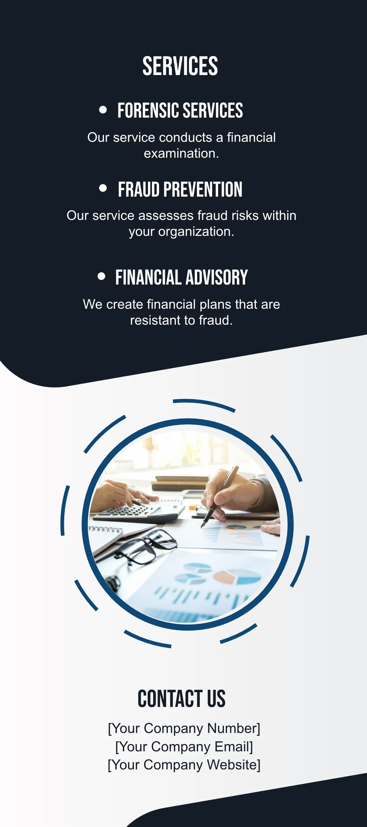 Free Forensic Accounting and Fraud Prevention Rack Card Template to Edit Online