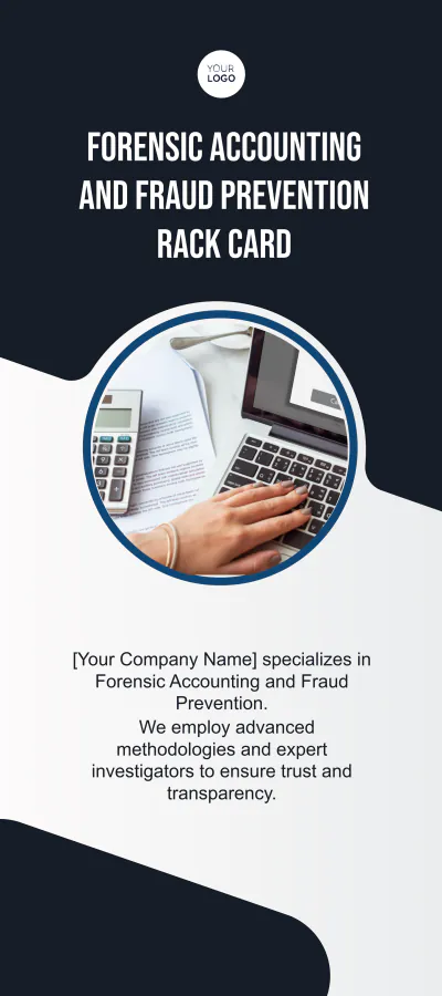 Free Forensic Accounting and Fraud Prevention Rack Card Template to Edit Online
