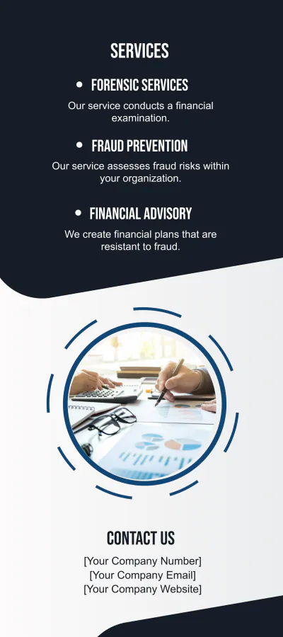 Free Forensic Accounting and Fraud Prevention Rack Card Template to Edit Online