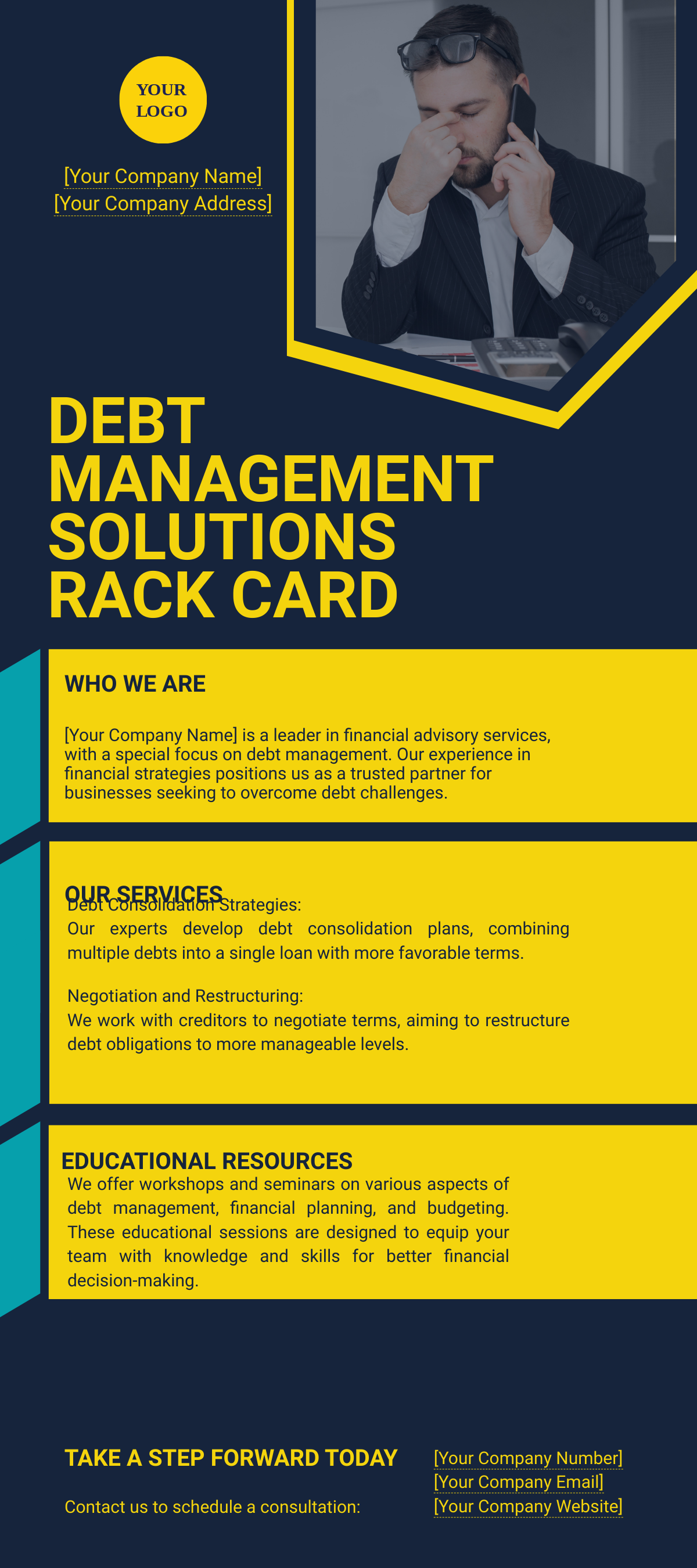 Free Debt Management Solutions Rack Card Template