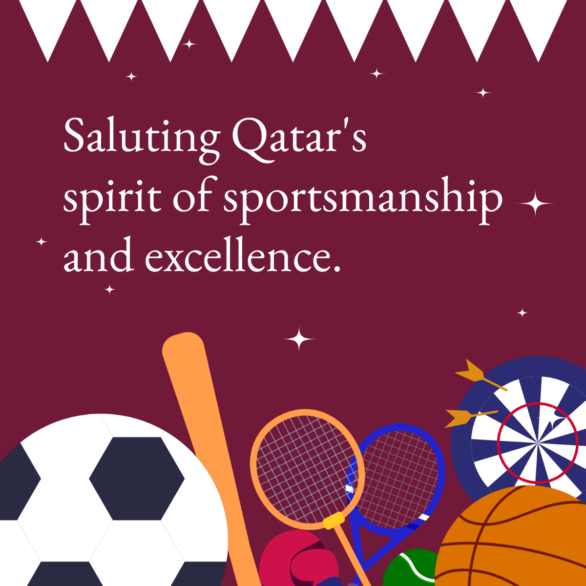  Qatar National Sports Day WhatsApp Post Template