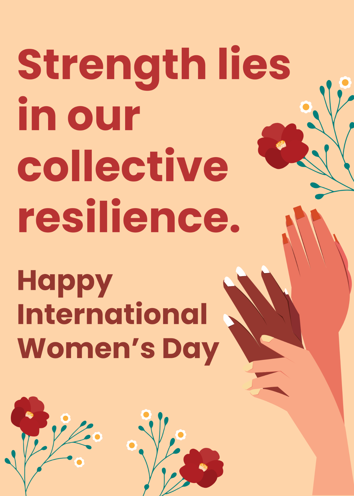 Free International Women's Day Card Messages Template