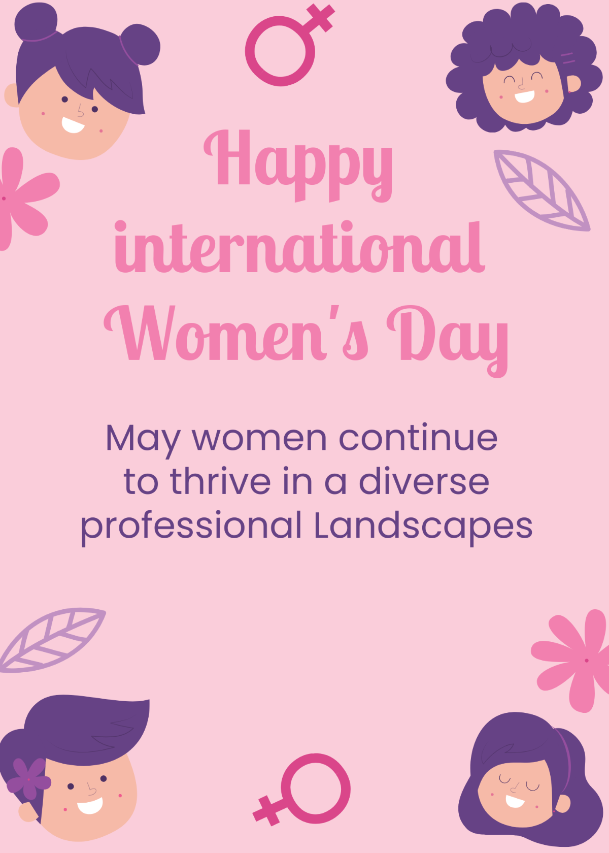 International Women's Day Wishes Card Template