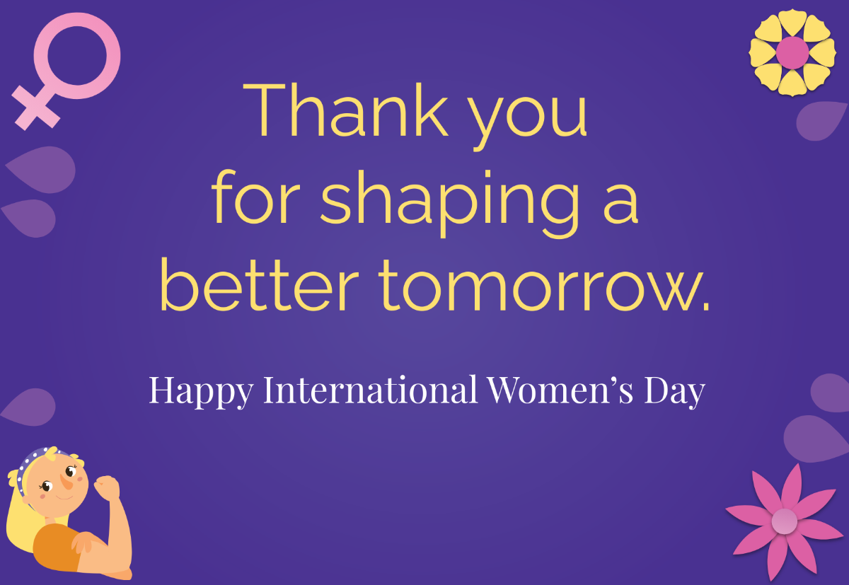 International Women's Day Thank You Card Template
