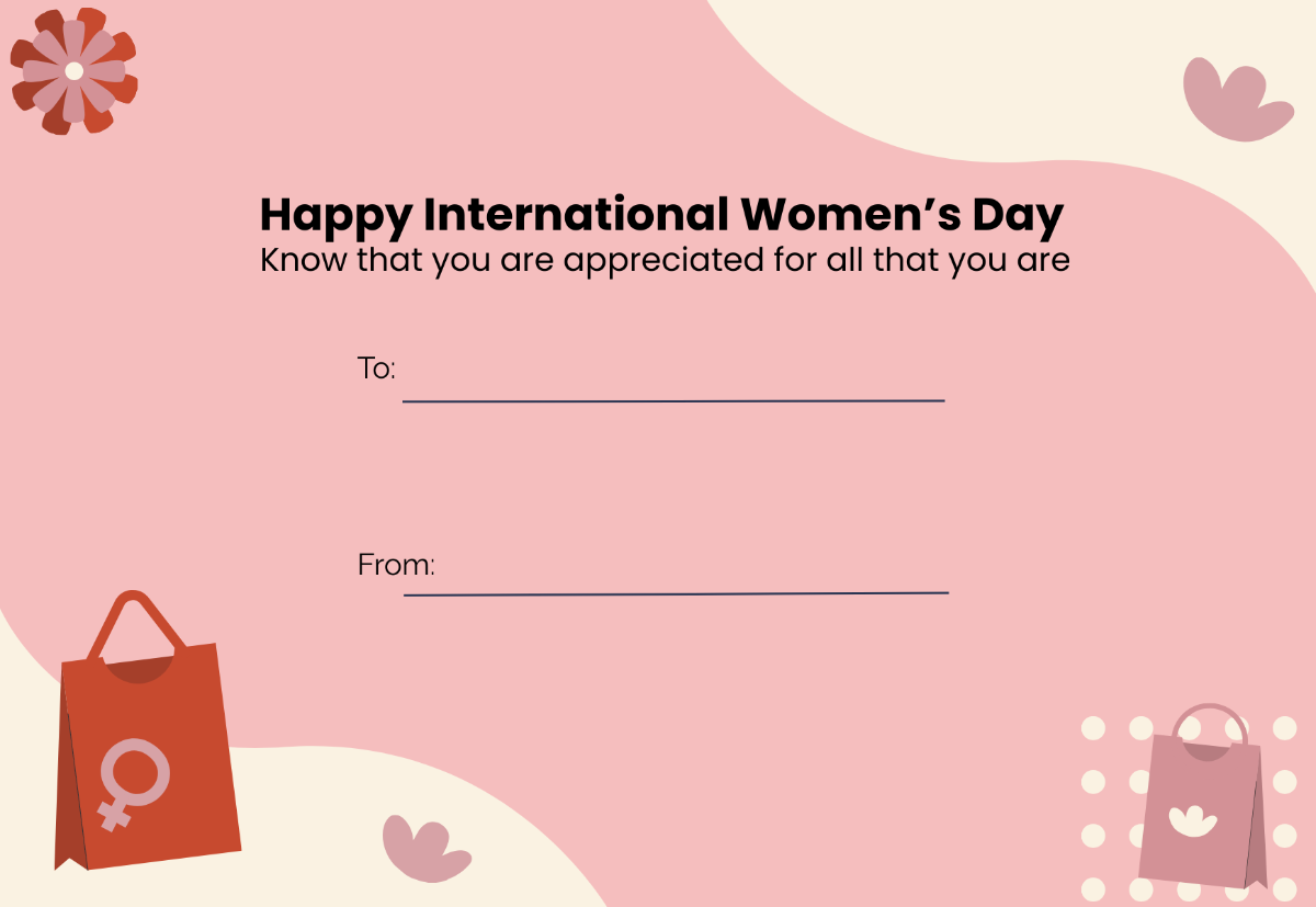 International Women's Day Gift Cards Template