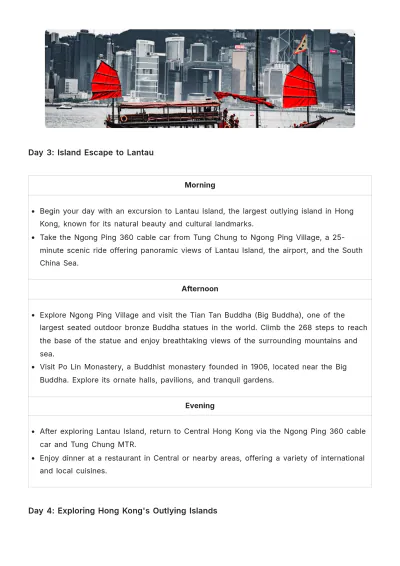 Free Hong Kong Itinerary Template to Edit Online