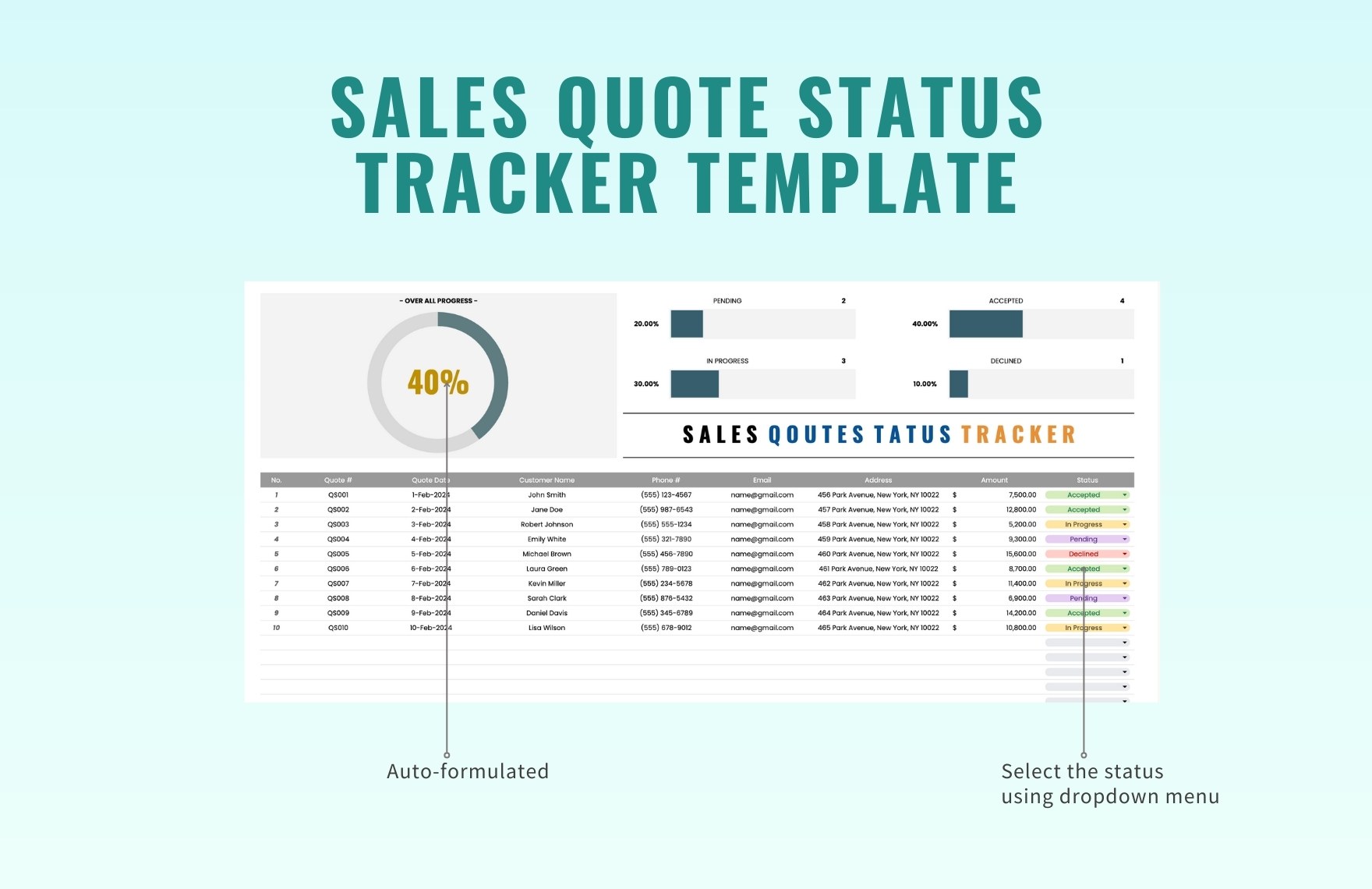 Sales Quote Status Tracker Template