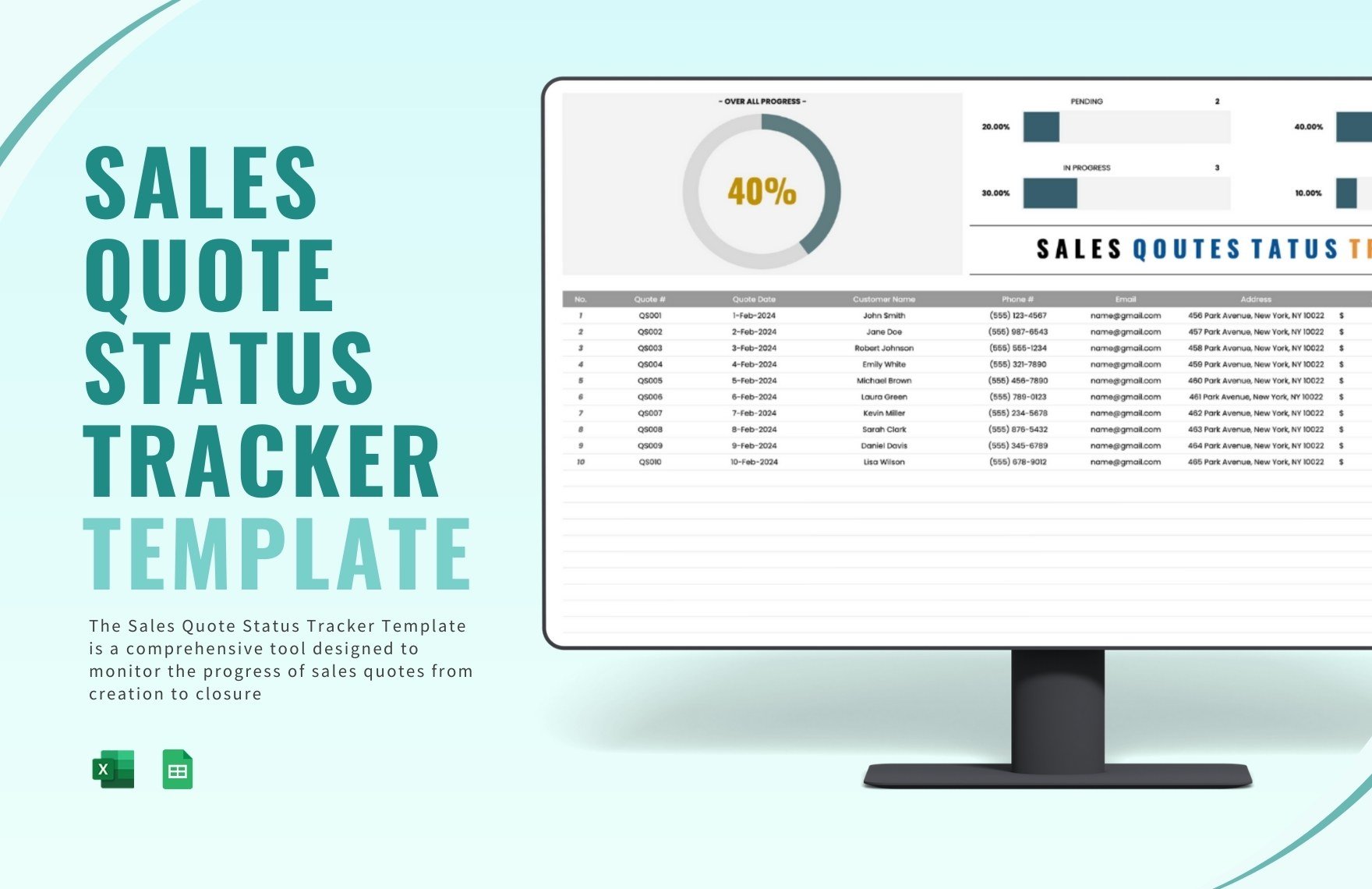 Sales Quote Status Tracker Template