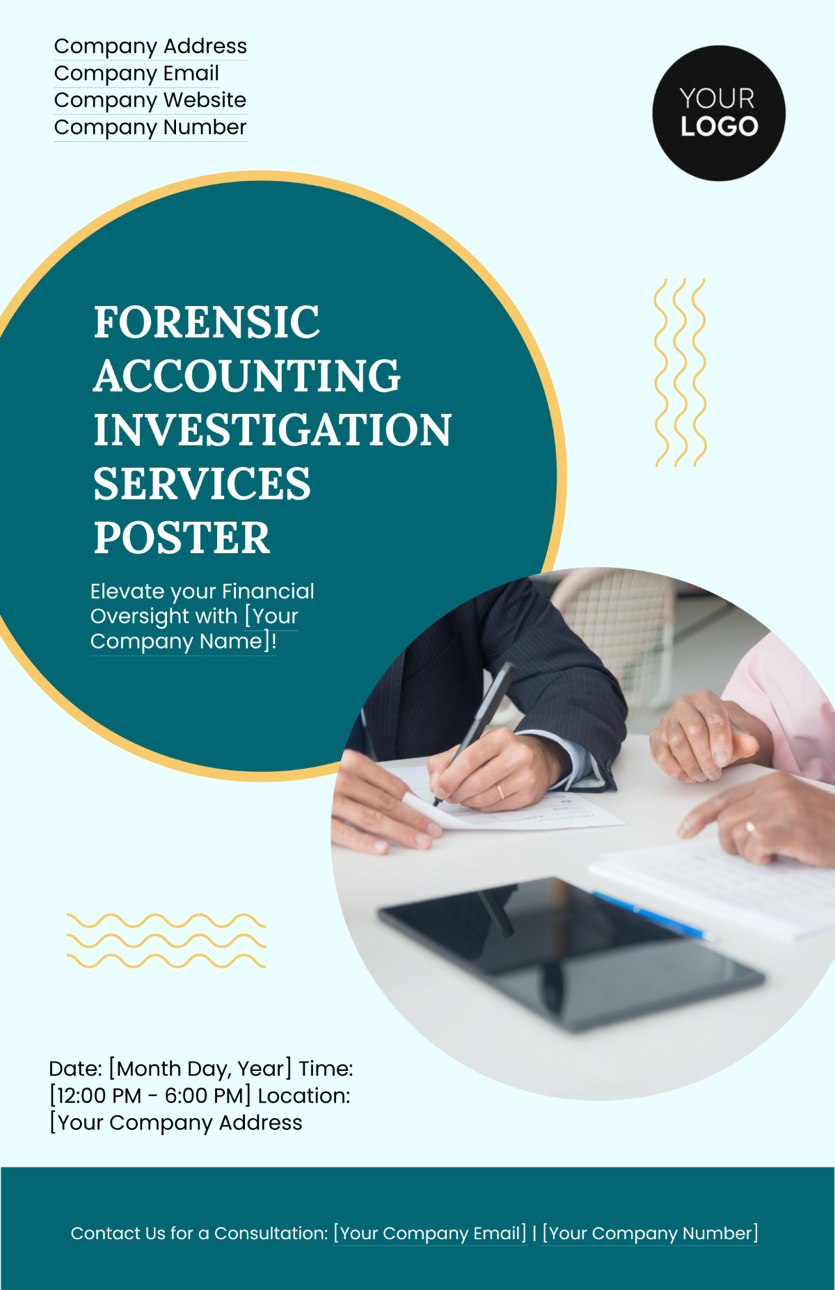 Forensic Accounting Investigation Services Poster Template