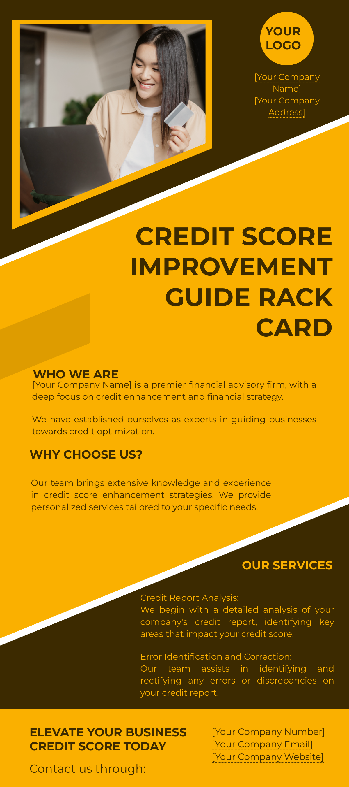 Credit Score Improvement Guide Rack Card Template