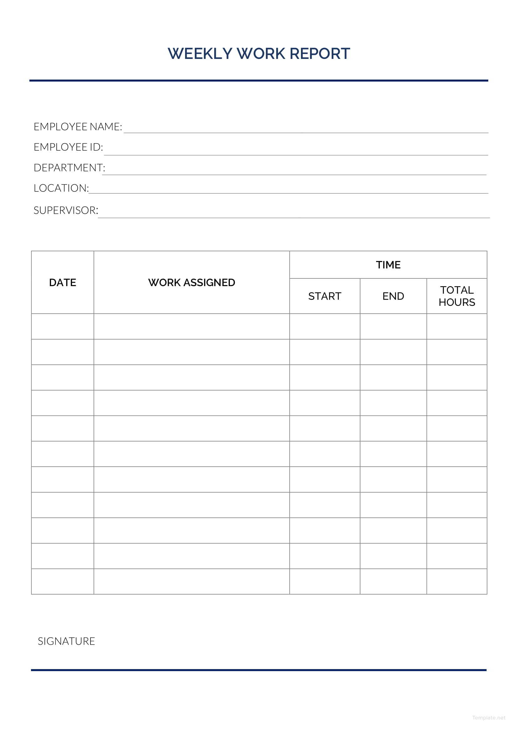 Weekly Work Report Template in Microsoft Word PDF Template net