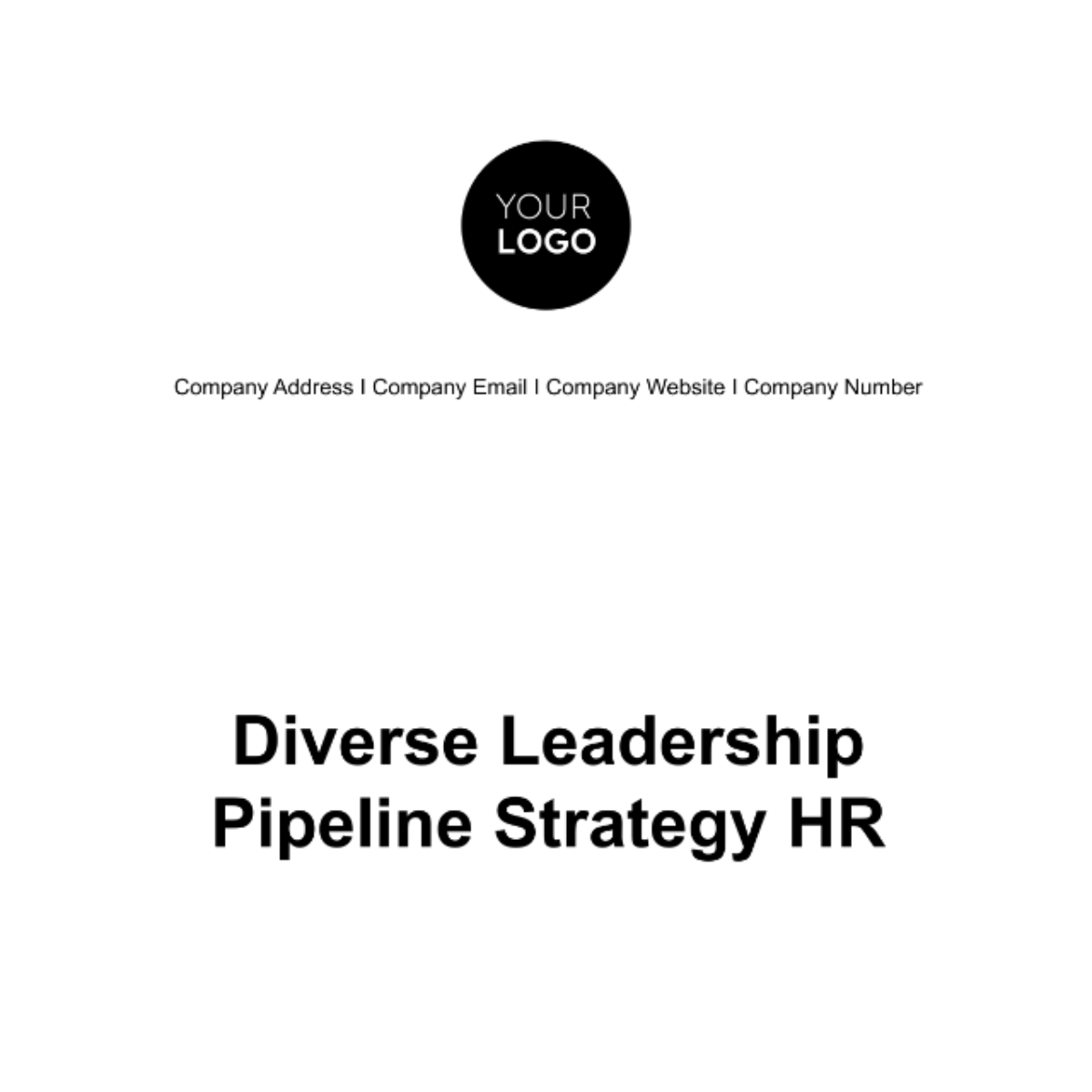 Diverse Leadership Pipeline Strategy HR Template