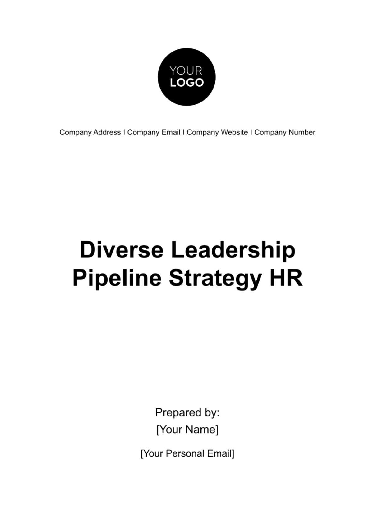 Diverse Leadership Pipeline Strategy HR Template
