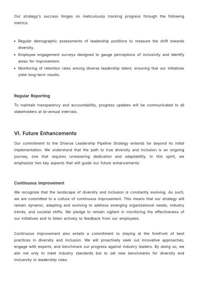 Free Diverse Leadership Pipeline Strategy HR Template to Edit Online