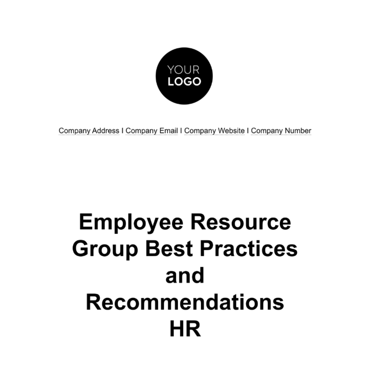 Employee Resource Group Best Practices and Recommendations HR Template - Edit Online & Download