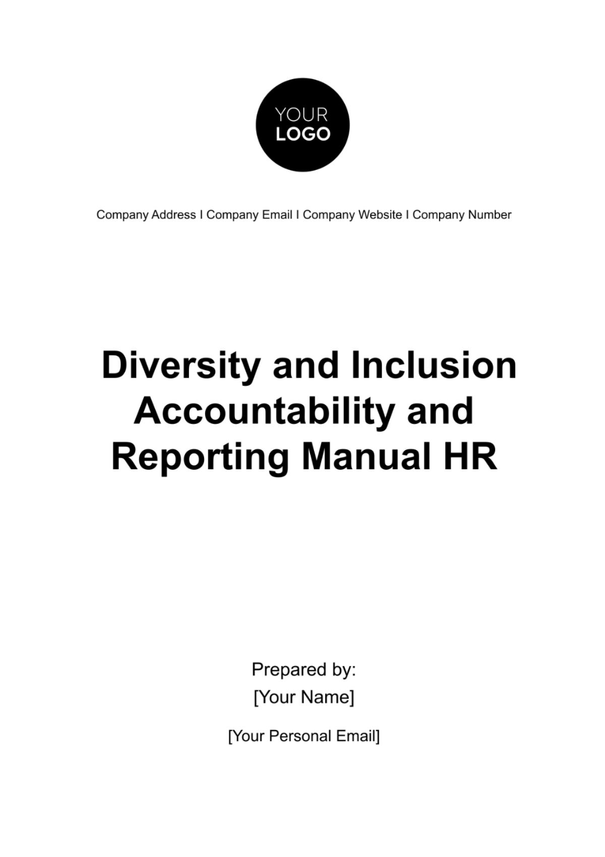 Diversity and Inclusion Accountability and Reporting Manual HR Template