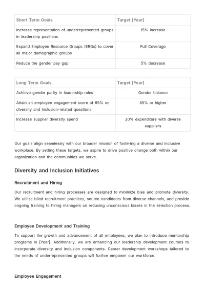 Free Diversity and Inclusion Accountability and Reporting Manual HR Template to Edit Online