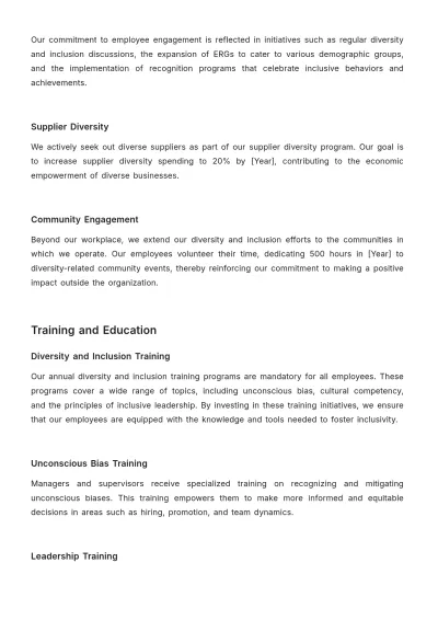 Free Diversity and Inclusion Accountability and Reporting Manual HR Template to Edit Online